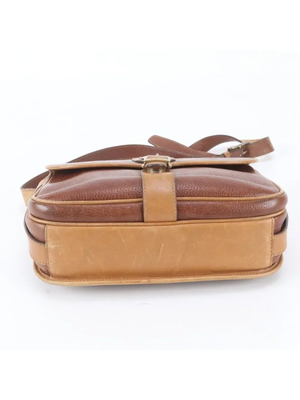 Celine Triomphe Leather Shoulder Bag Crossbody Messenger Brown